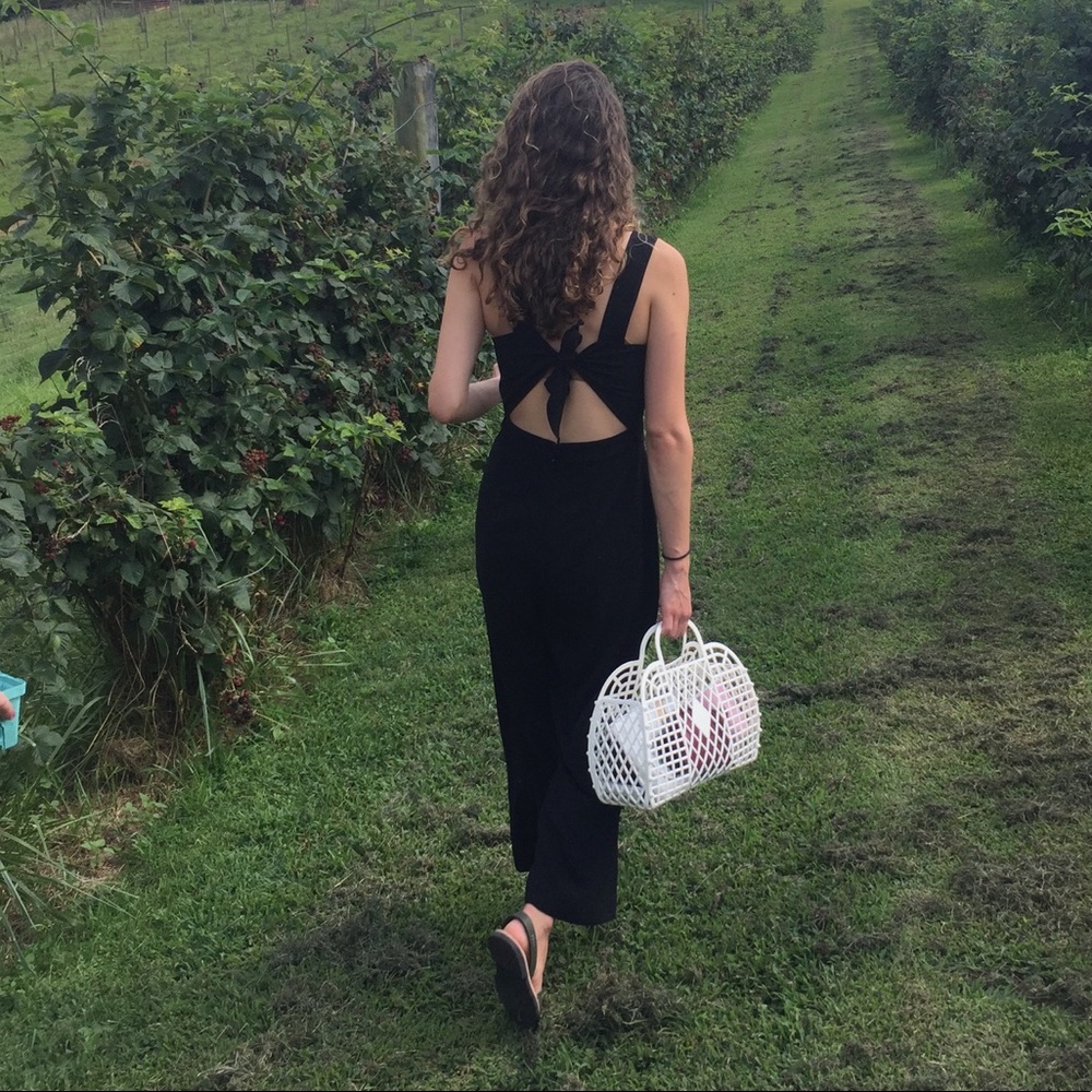 Madewell tie back jumpsuit with pockets
